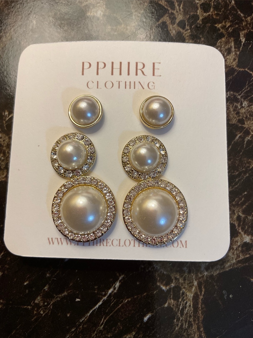 Ruth Gold Pearl & Crystal Drop Earrings - White Pearlescent